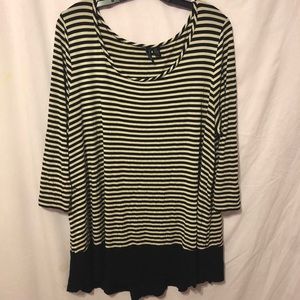 Flowy 2x cashmere and black striped blouse
